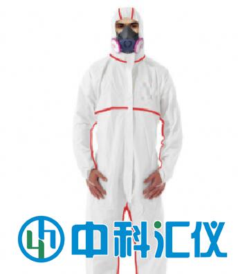 3M 4565 白色帶帽紅色膠條連體防護服(Type4,5&6類防護)